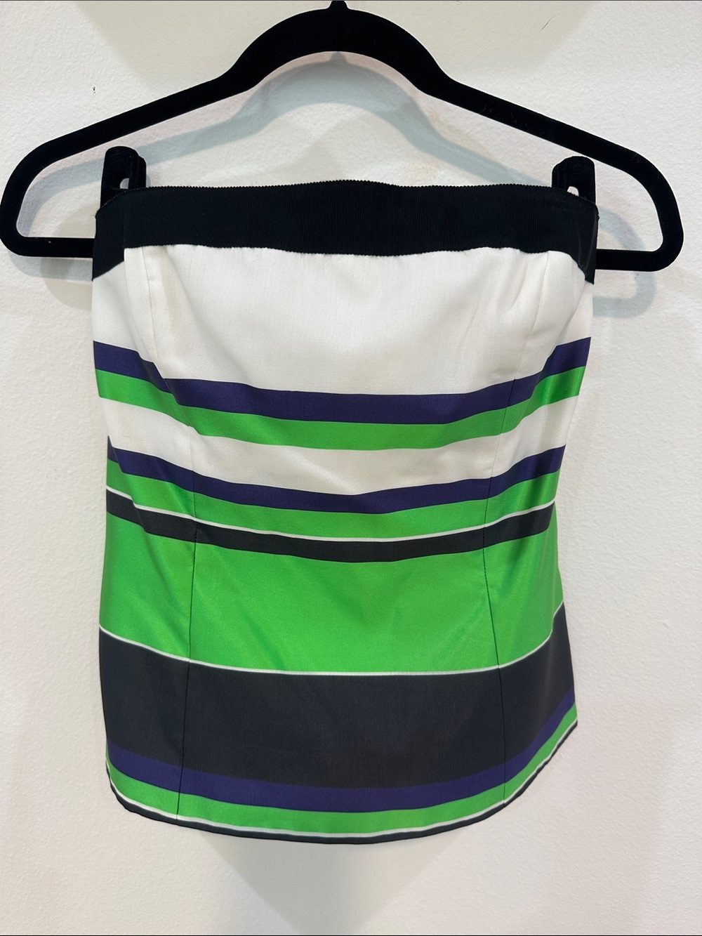 W by Worth Strapless Stripe Camisole in White, Green, Navy, and Black